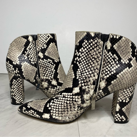 New! Marc Fisher Unno Snakeskin Leather Bootie 6 1/2 - Picture 6 of 13